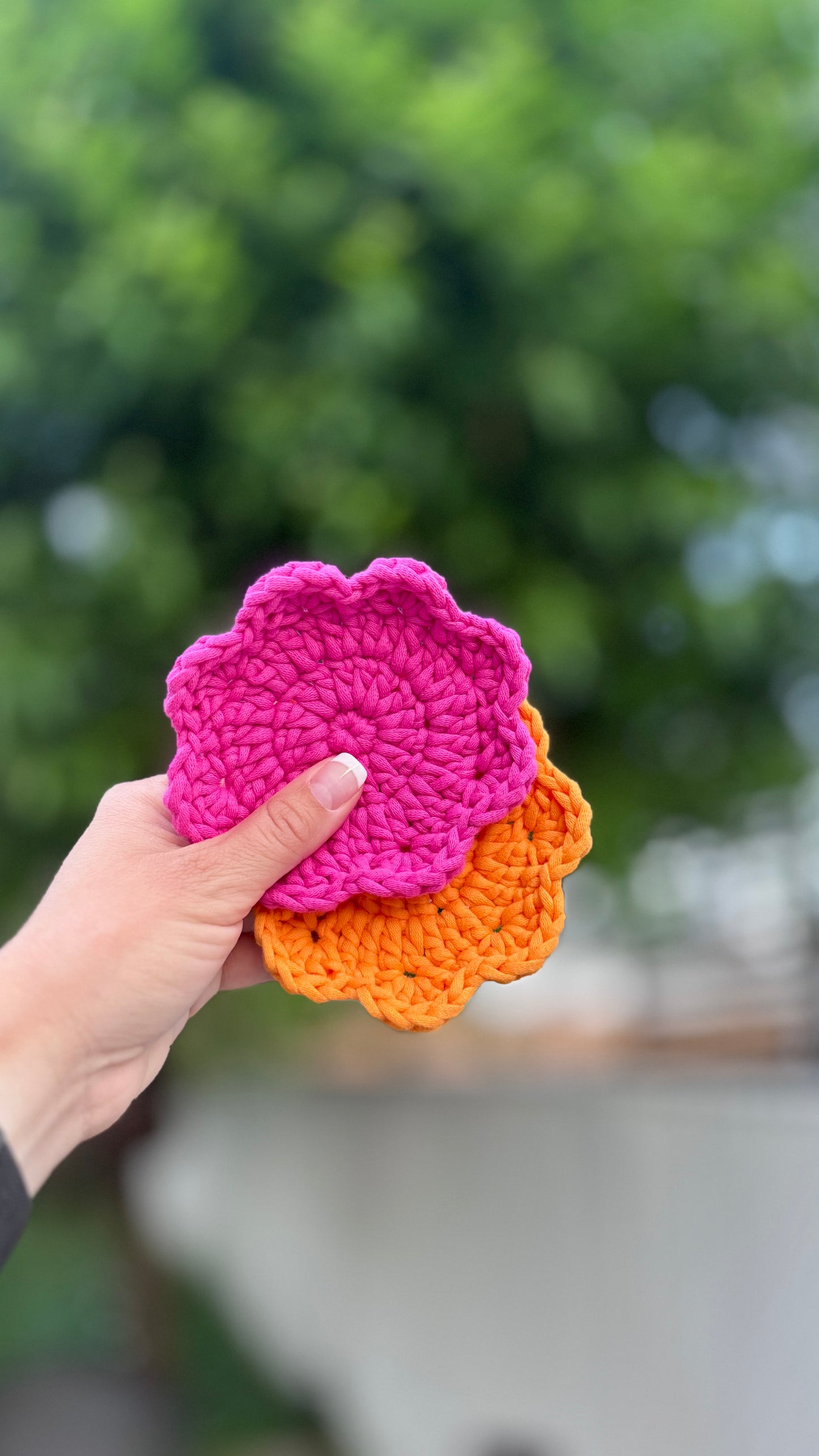 Ensemble mix de sous-verres fleurs oranges & roses