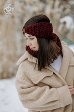 Load image into Gallery viewer, 2 in 1 headband - thick - Burgundy - Ready to go