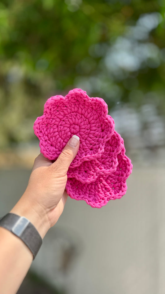 Sous-verres fleurs roses