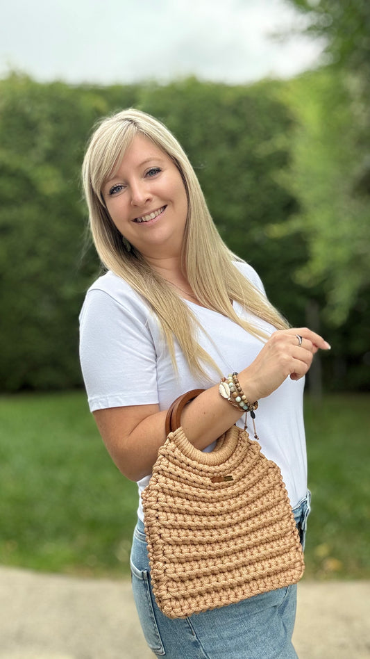 Sac à main Olivia - Sable - Fait à la main - Prêt à partir