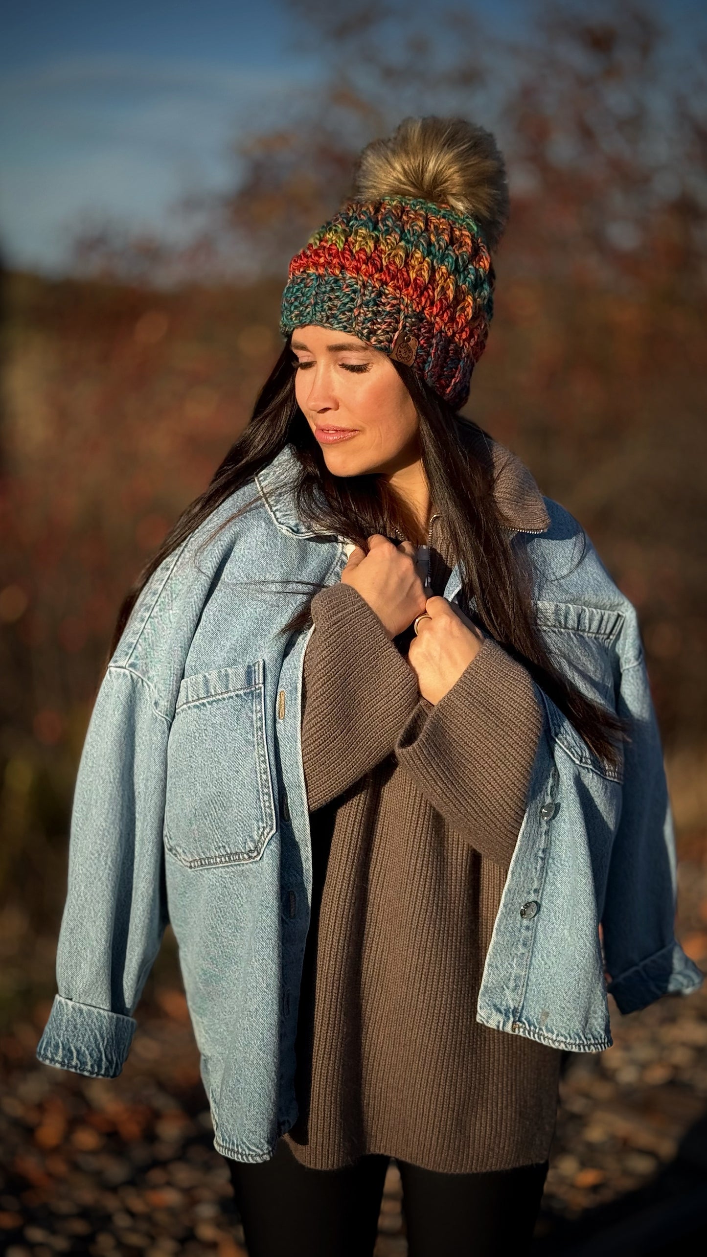 Tuque à Pompon Fait Main au Crochet - Couleur au choix - Sur commande
