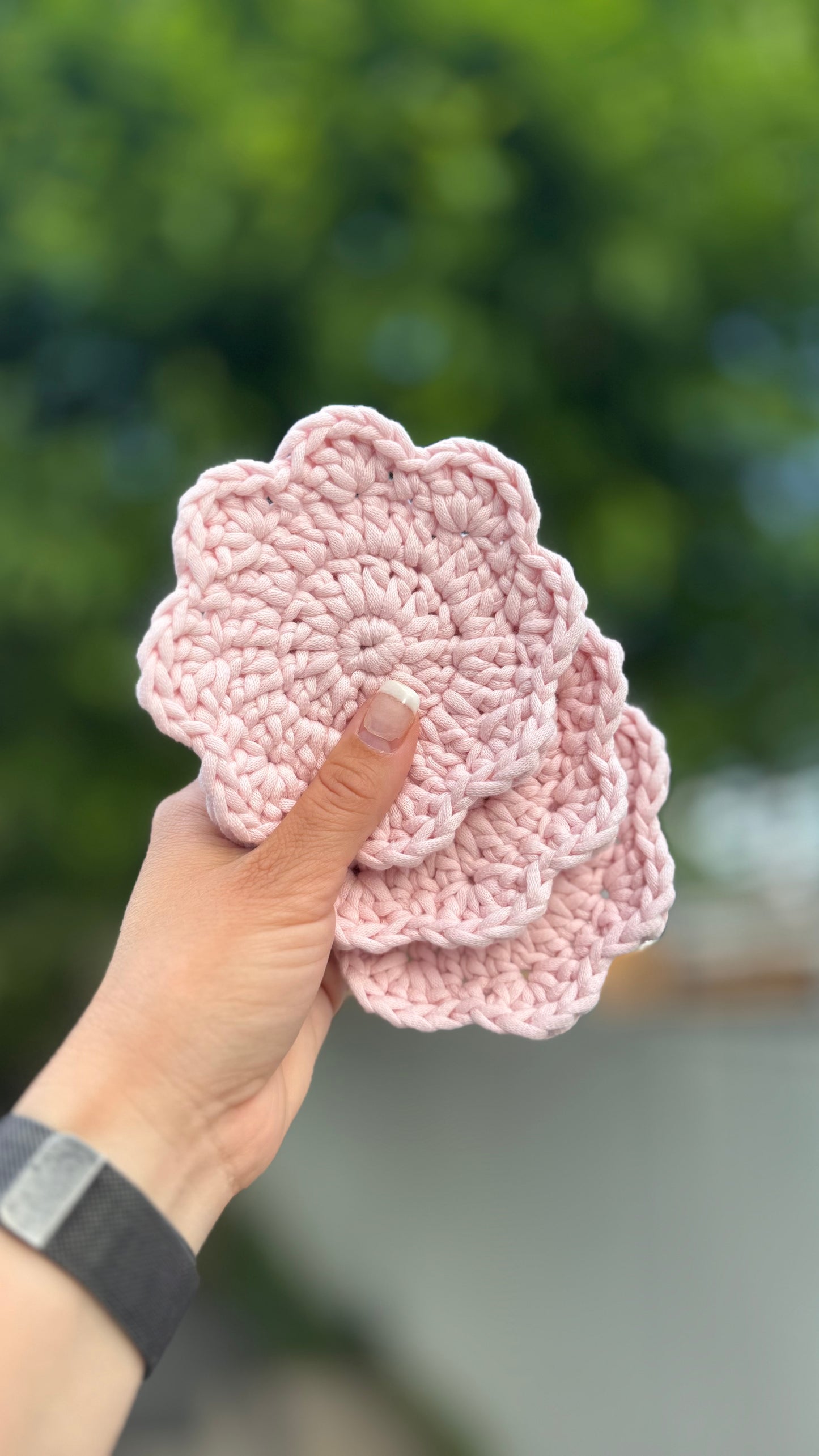 Sous-verres fleurs roses pâles
