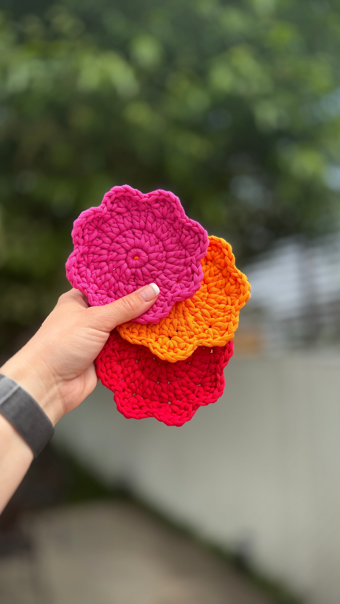 Sous-verres fleurs rouges