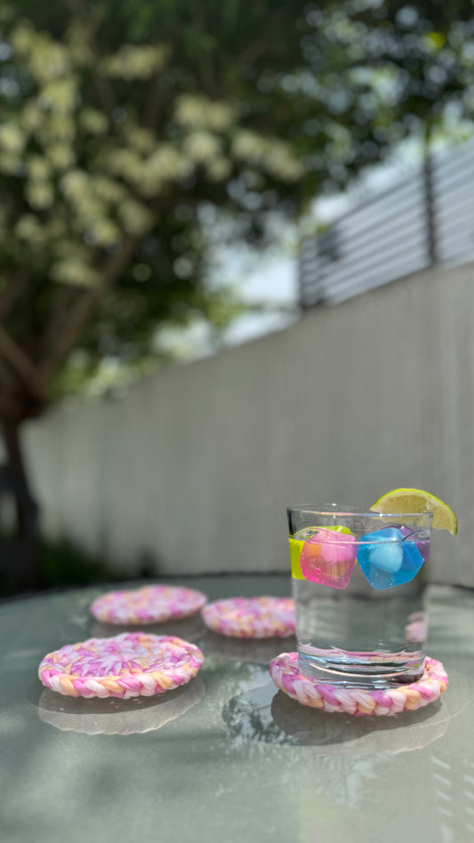 Pink lemonade coasters