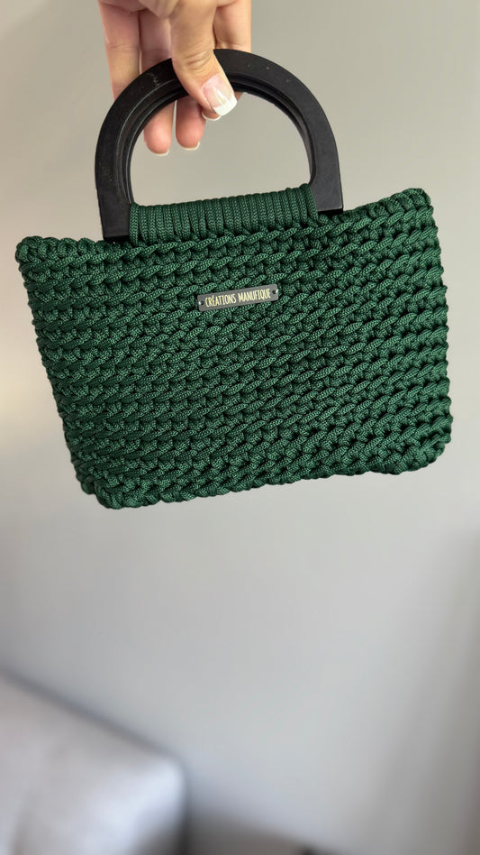 Sac à main Anne Vert sapin - Fait à la main - BIENTÔT DISPONIBLE