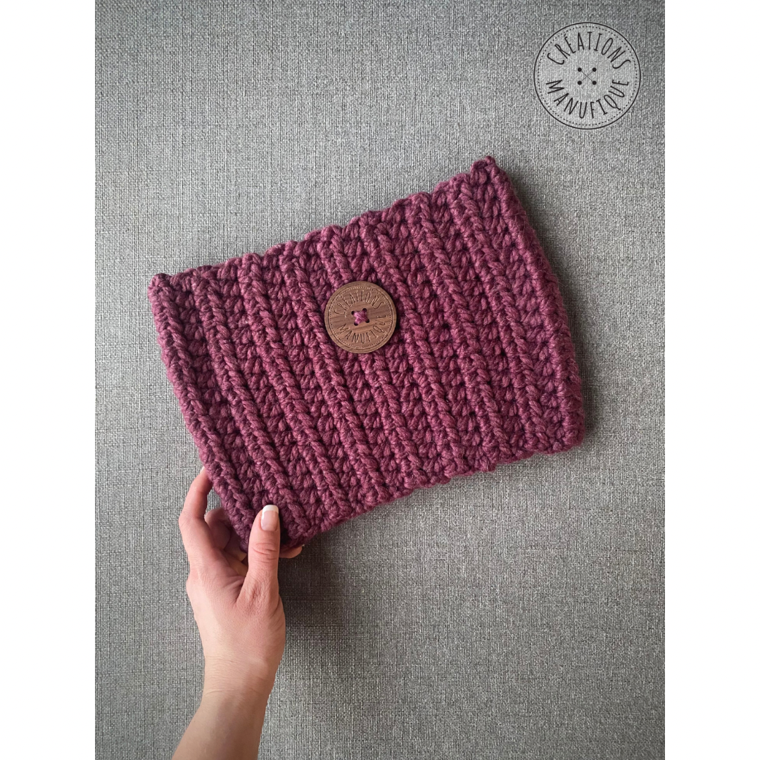 Cache-cou en tricot vieux rose