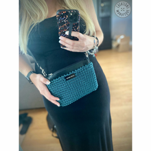 Charger l'image dans la galerie, Petit sac bandoulière avec fermeture éclair - Bleu sarcelle - Prêt à partir