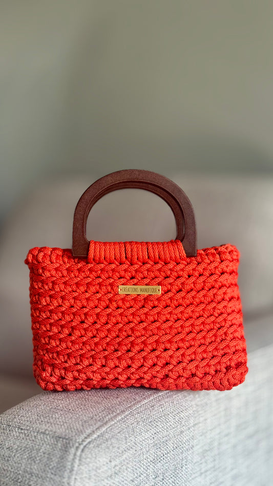 Sac à main Anne Orange - Fait à la main - Prêt à partir