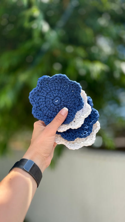 Sous-verres bleus & blancs
