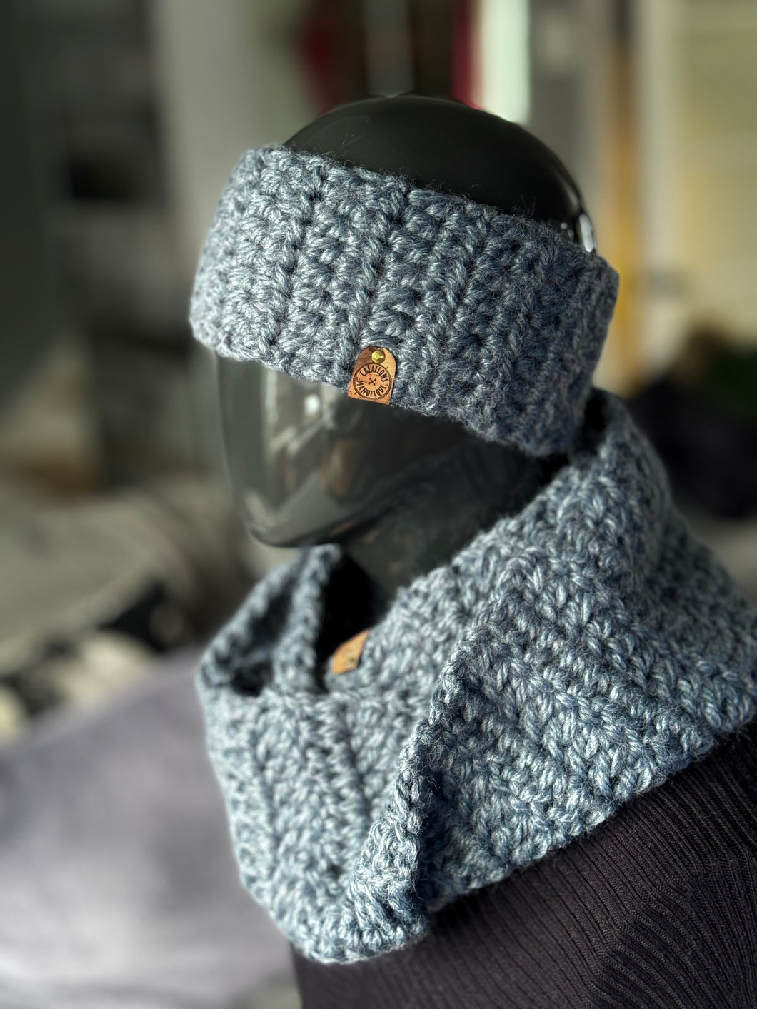 Foulard infini sans laine - Bleu acier - Prêt à partir