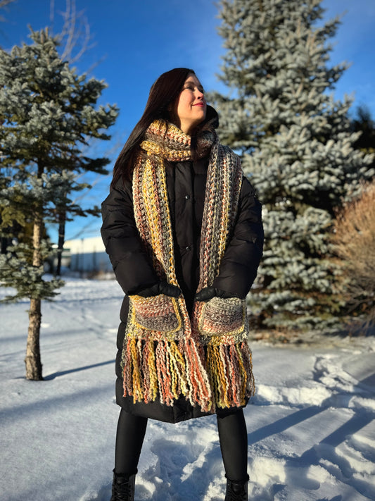 Foulard avec poches - Couleur au choix - disponible sur commande seulement