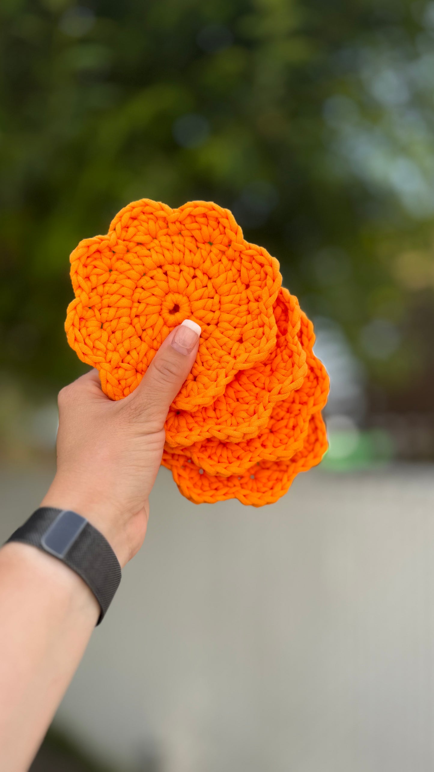 Sous-verres fleurs oranges