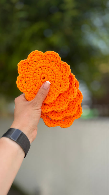 Sous-verres fleurs oranges