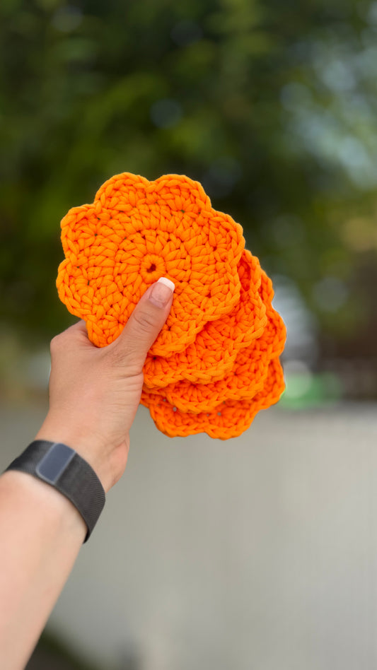 Sous-verres fleurs oranges