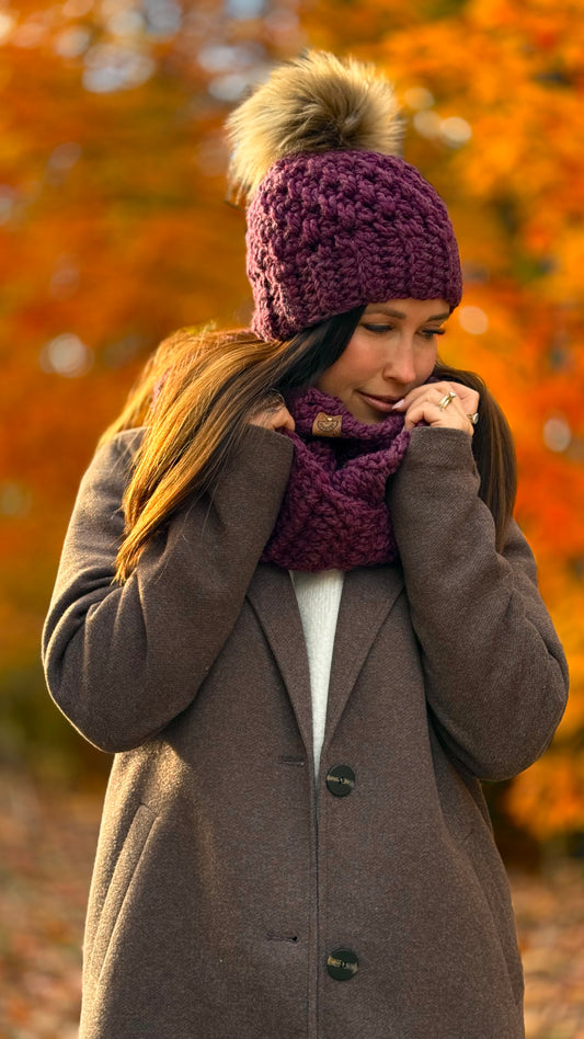 Foulard infini - Cassis - Prêt à partir