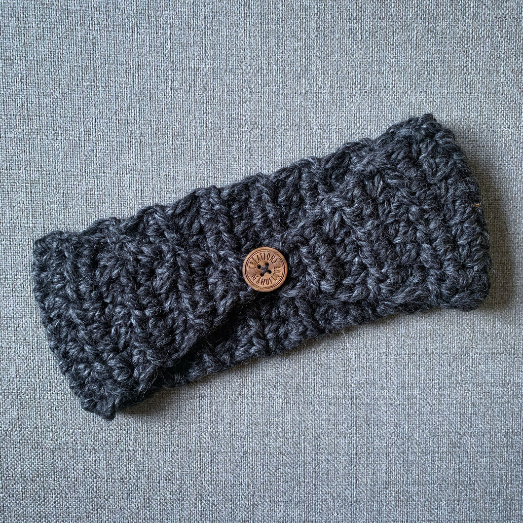 2 in 1 headband - thick - charcoal - Ready to go 