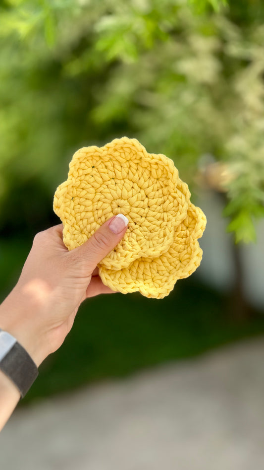 Sous-verres fleurs jaunes