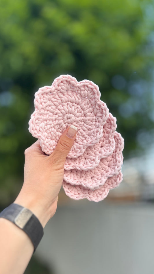 Sous-verres fleurs roses pâles