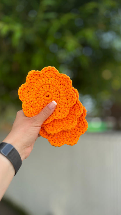 Sous-verres fleurs oranges