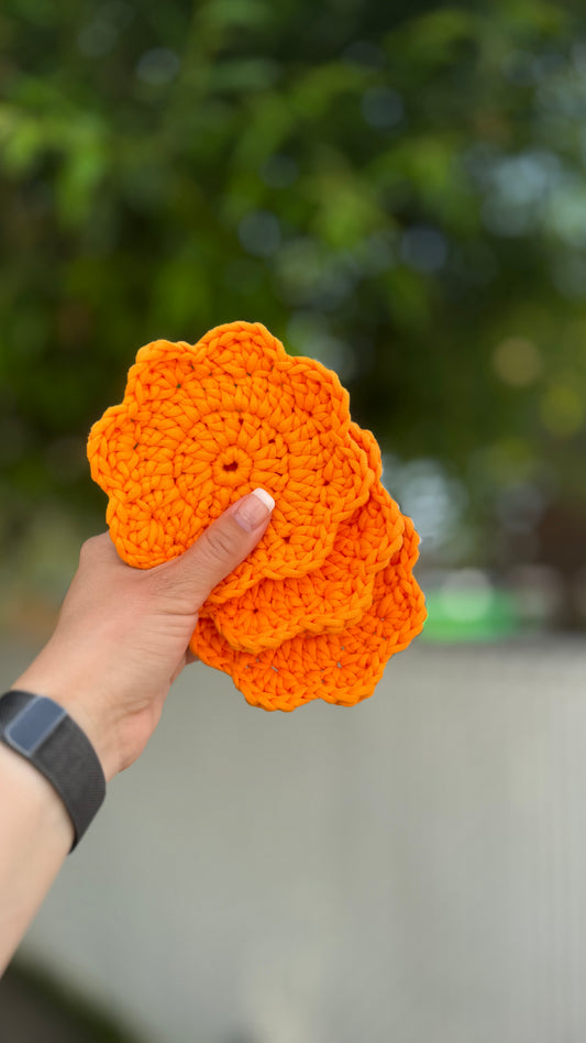 Sous-verres fleurs oranges