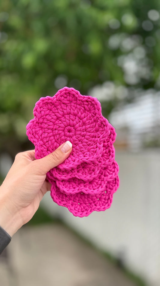 Sous-verres fleurs roses