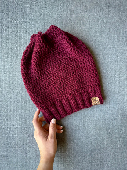 Soft, Thin Wool, Handmade Crochet Beanie - Made to Order