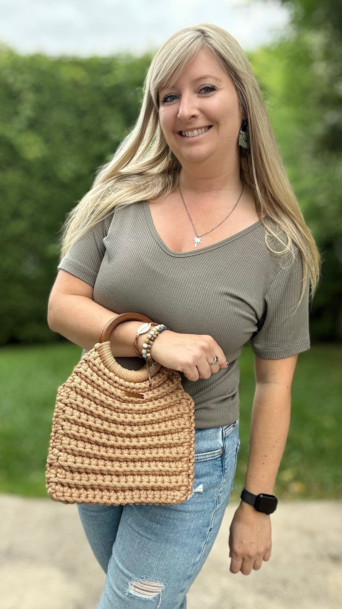 Sac à main Olivia - Sable - Fait à la main - Prêt à partir