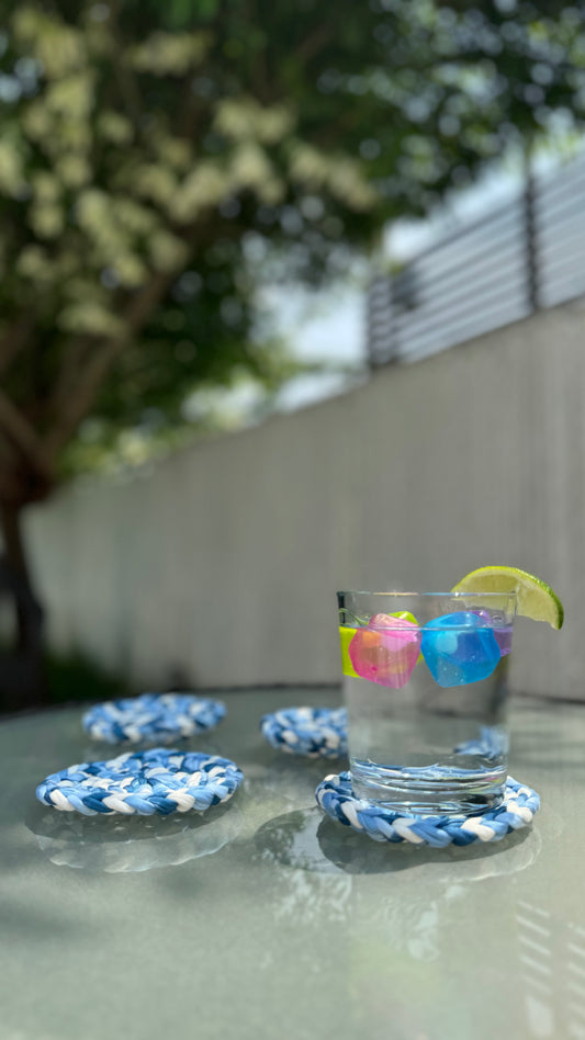 Sous-verres bleu mix
