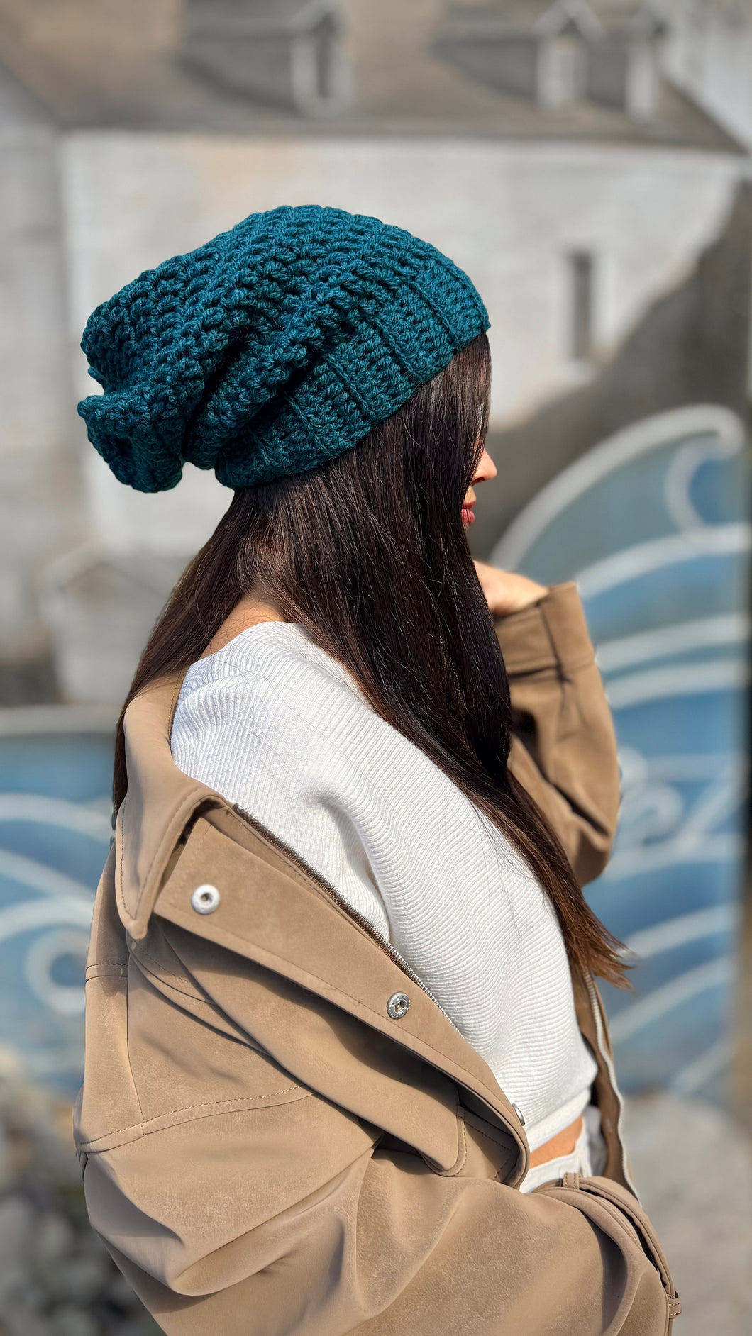 Tuque molle (beanie) mince - bleue - Prêt à partir