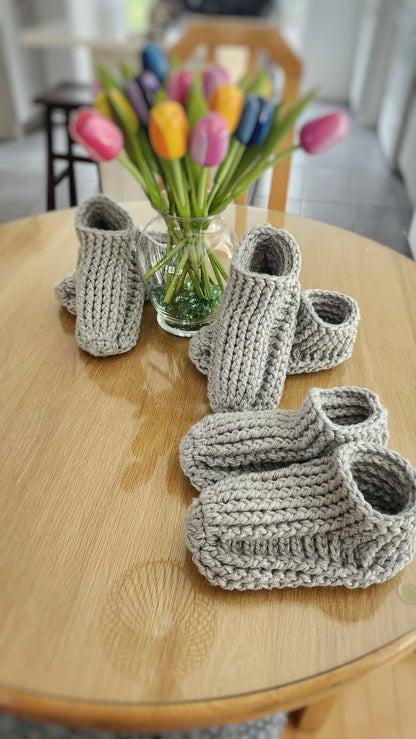 Pantoufles Fait au Crochet à la Main - Artisanales Québécoises