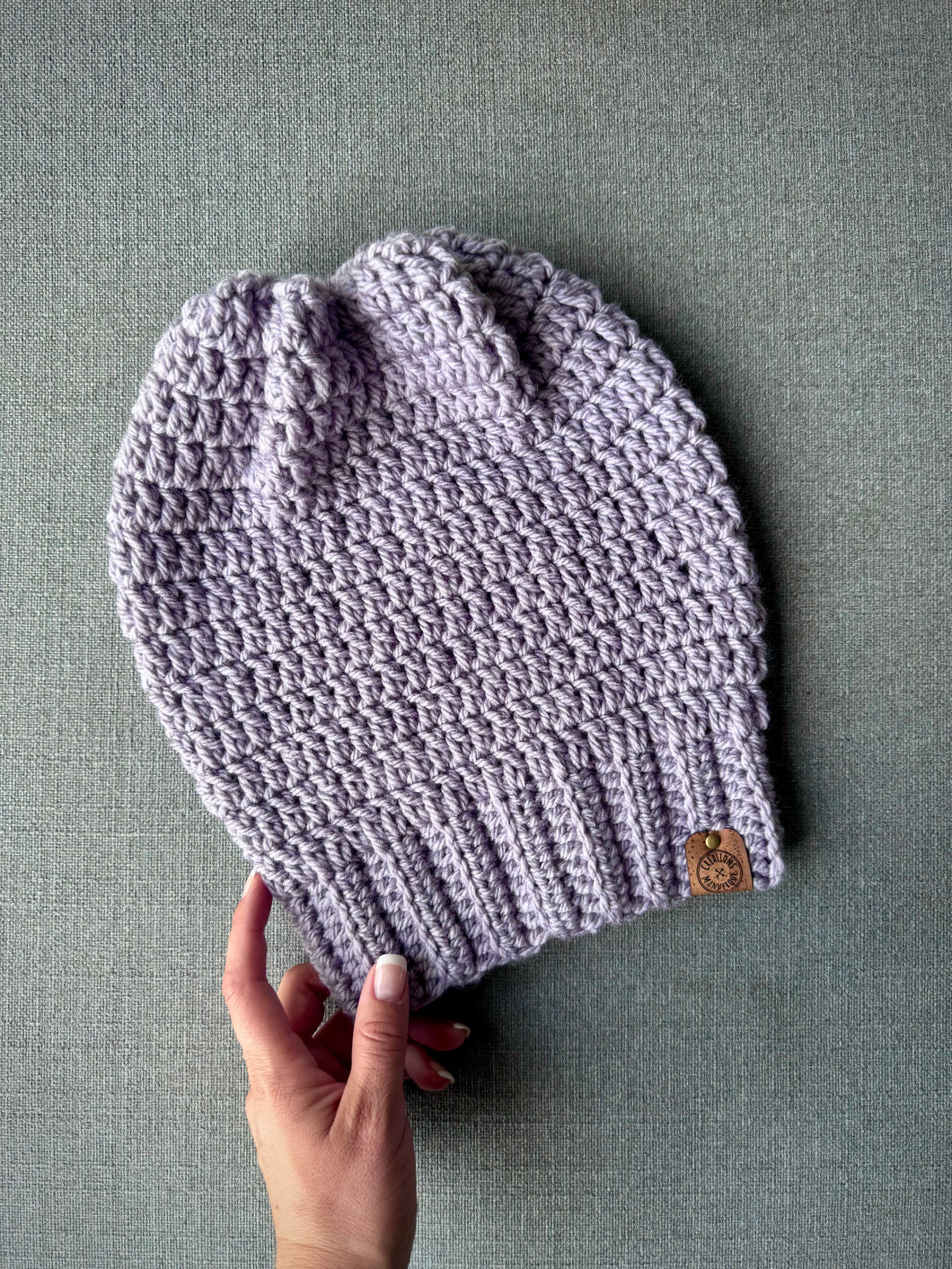 Tuque molle (beanie) mince - lilas pâle - Prêt à partir