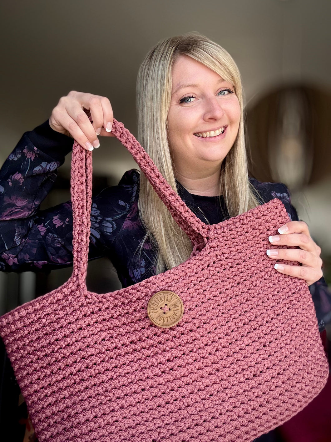 Sac fourre-tout fait à la main - Vieux rose foncé - sur commande