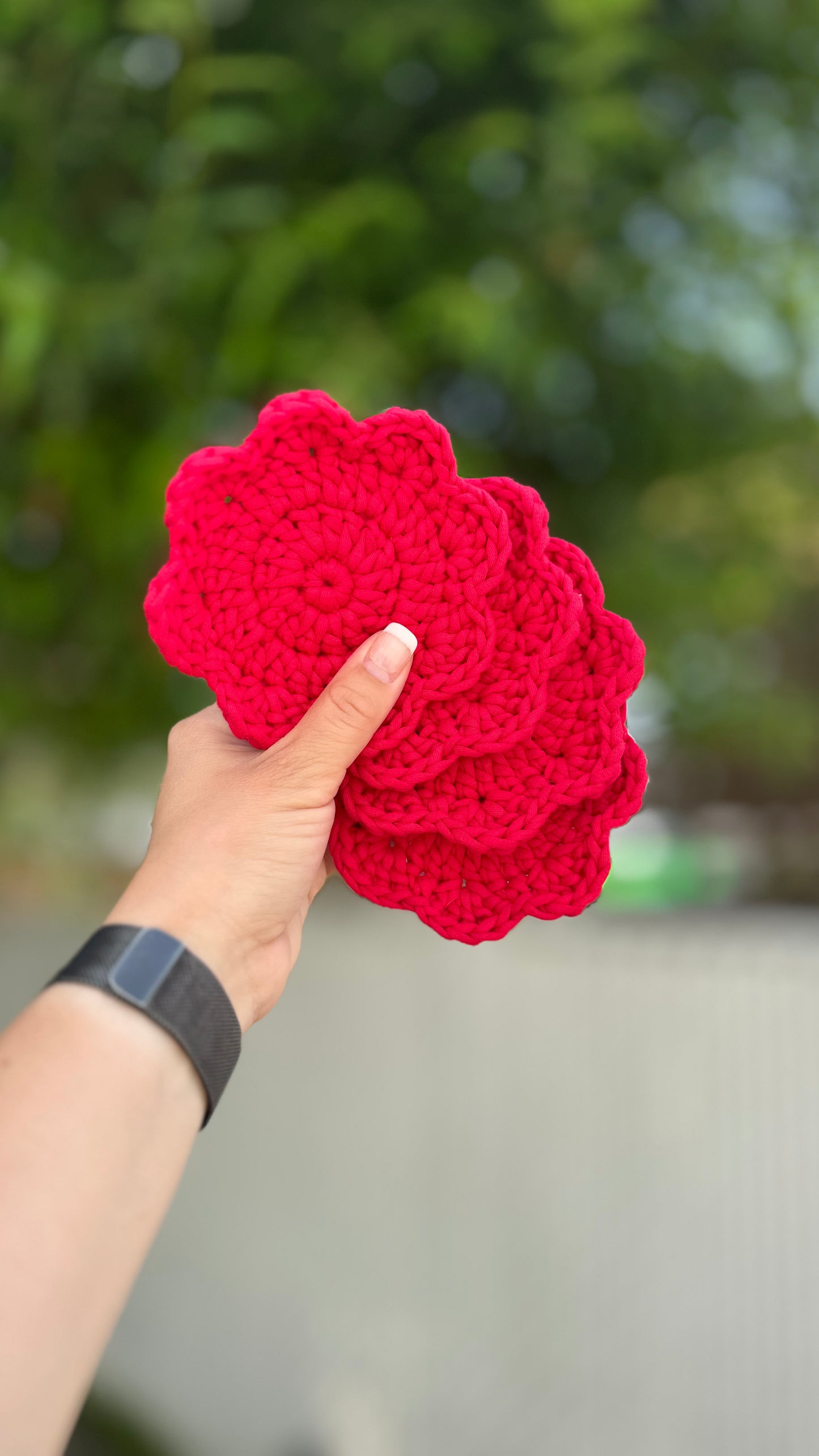 Sous-verres fleurs rouges