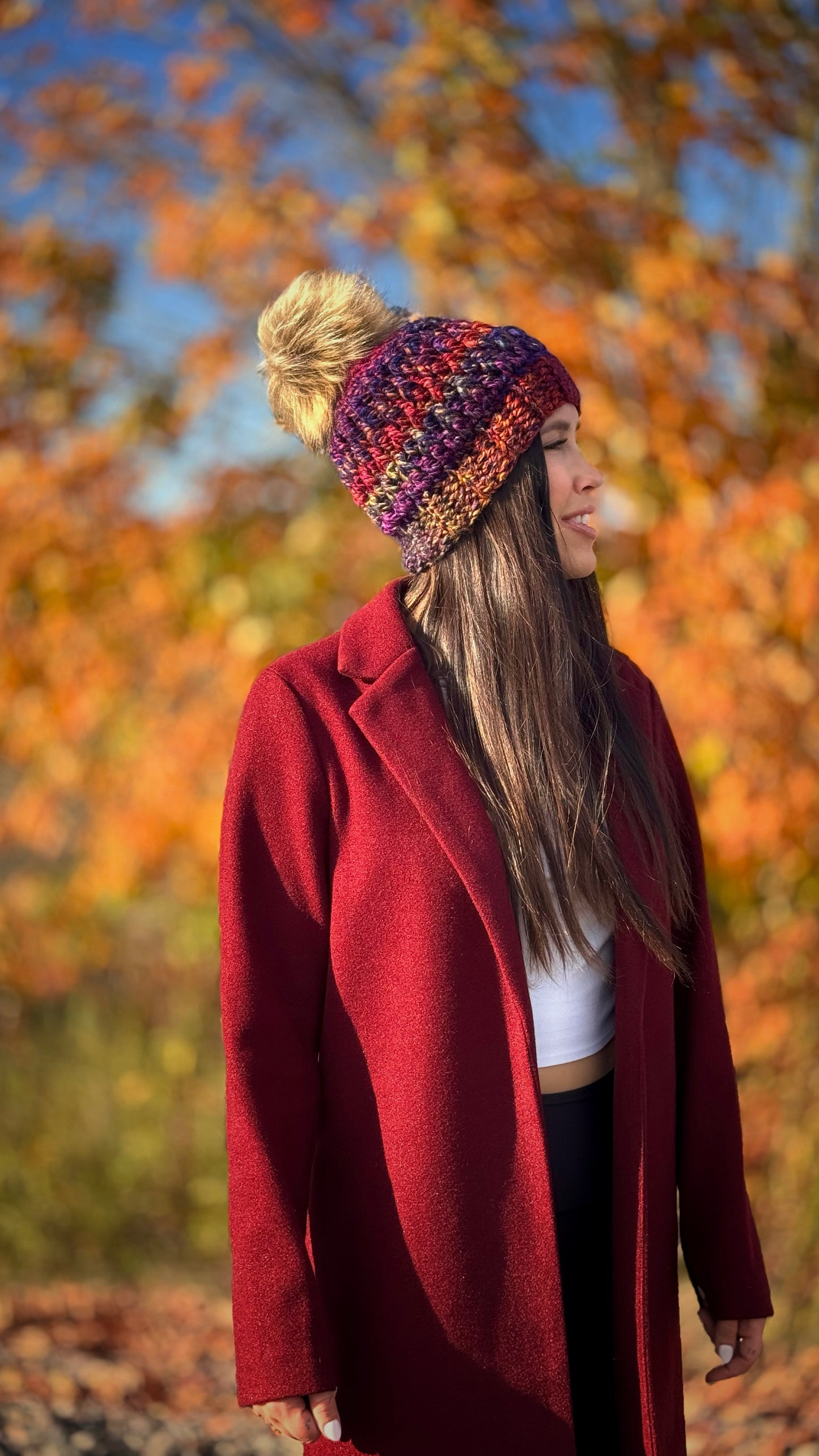 Tuque à Pompon Fait Main au Crochet - Couleur au choix - Sur commande