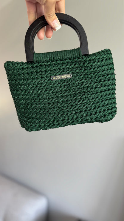 Sac à main Anne Vert sapin - Fait à la main - BIENTÔT DISPONIBLE