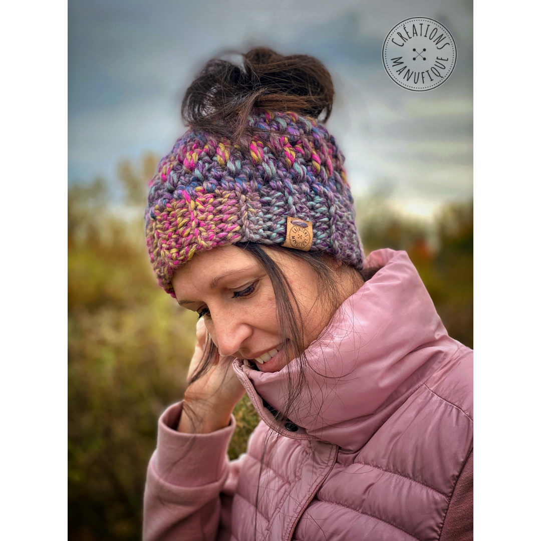 Tuque pour Chignon Fait Main au Crochet - Sur commande