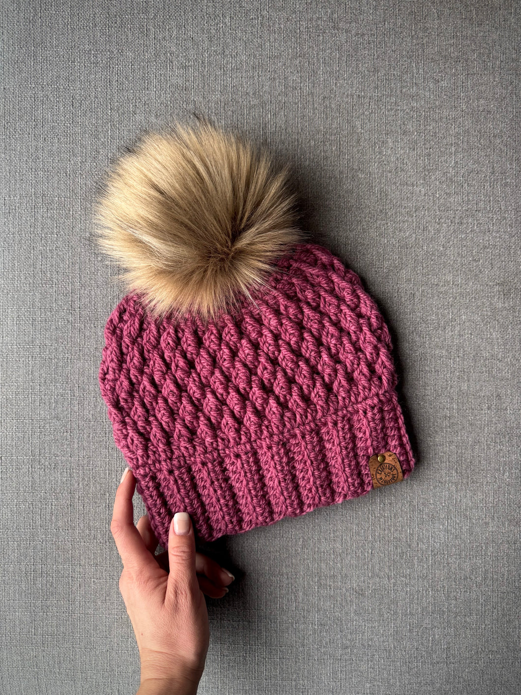 Tuque vieux rose (mince) - Prêt à partir