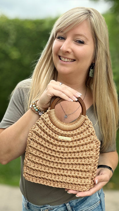 Sac à main Olivia - Sable - Fait à la main - Prêt à partir