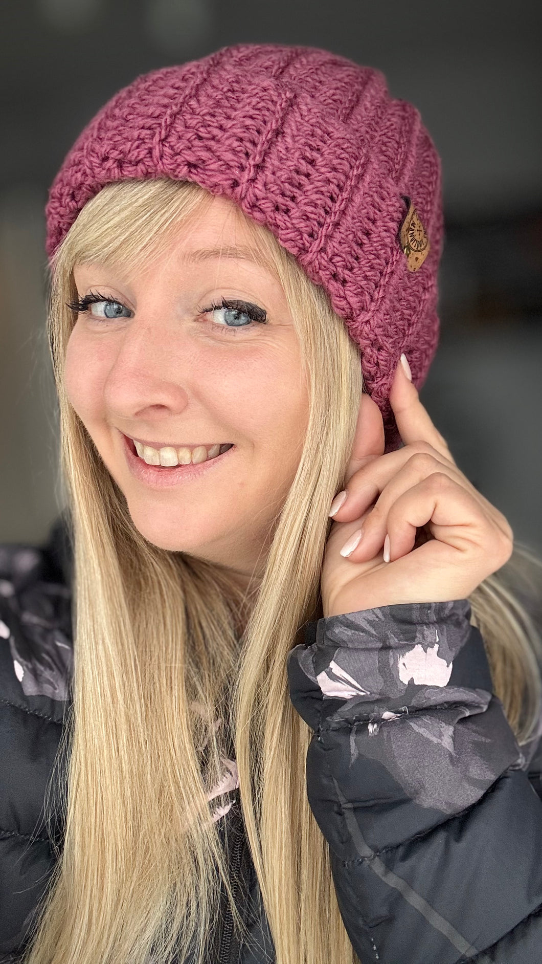 Tuque Fisherman vieux rose (mince) - Prêt à partir