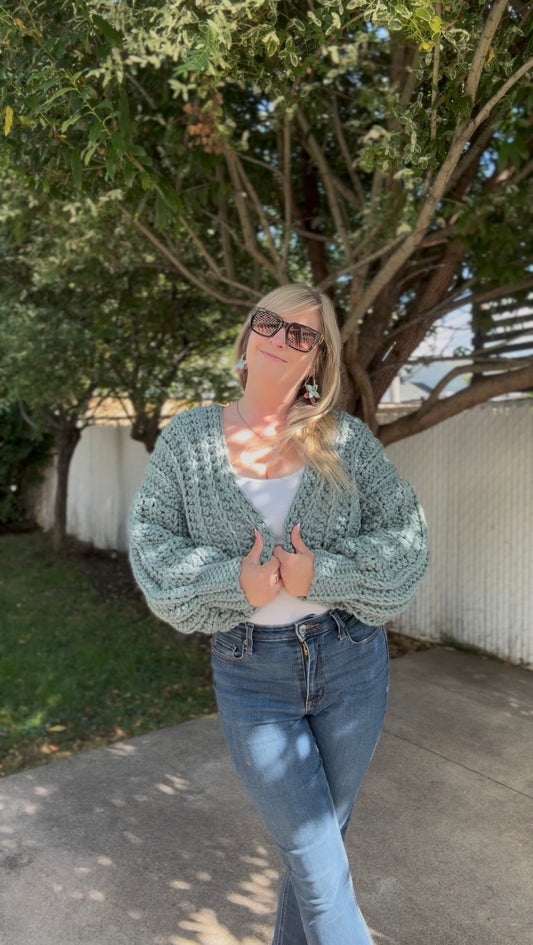 Cardigan chunky fait à la main - Succulent - Prêt à partir