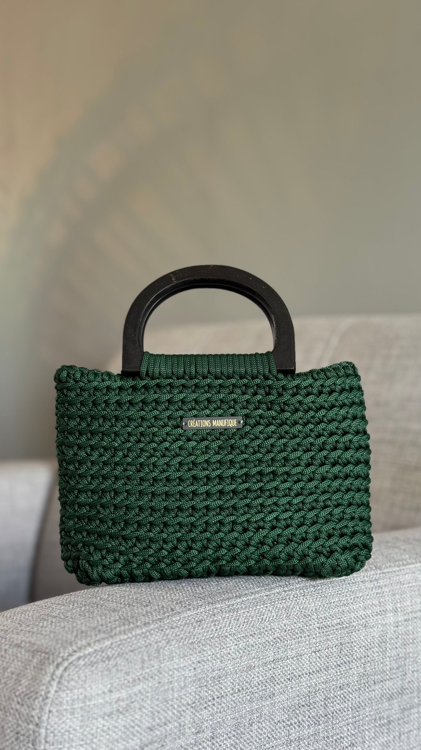 Sac à main Anne Vert sapin - Fait à la main - BIENTÔT DISPONIBLE