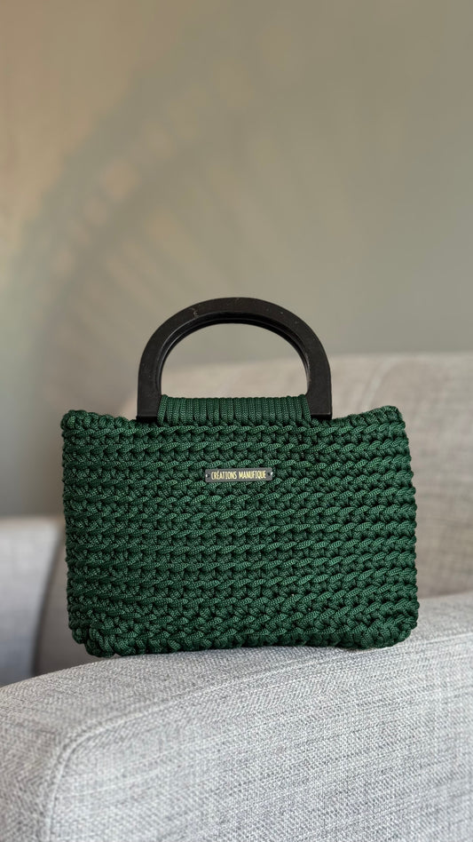 Sac à main Anne Vert sapin - Fait à la main - BIENTÔT DISPONIBLE