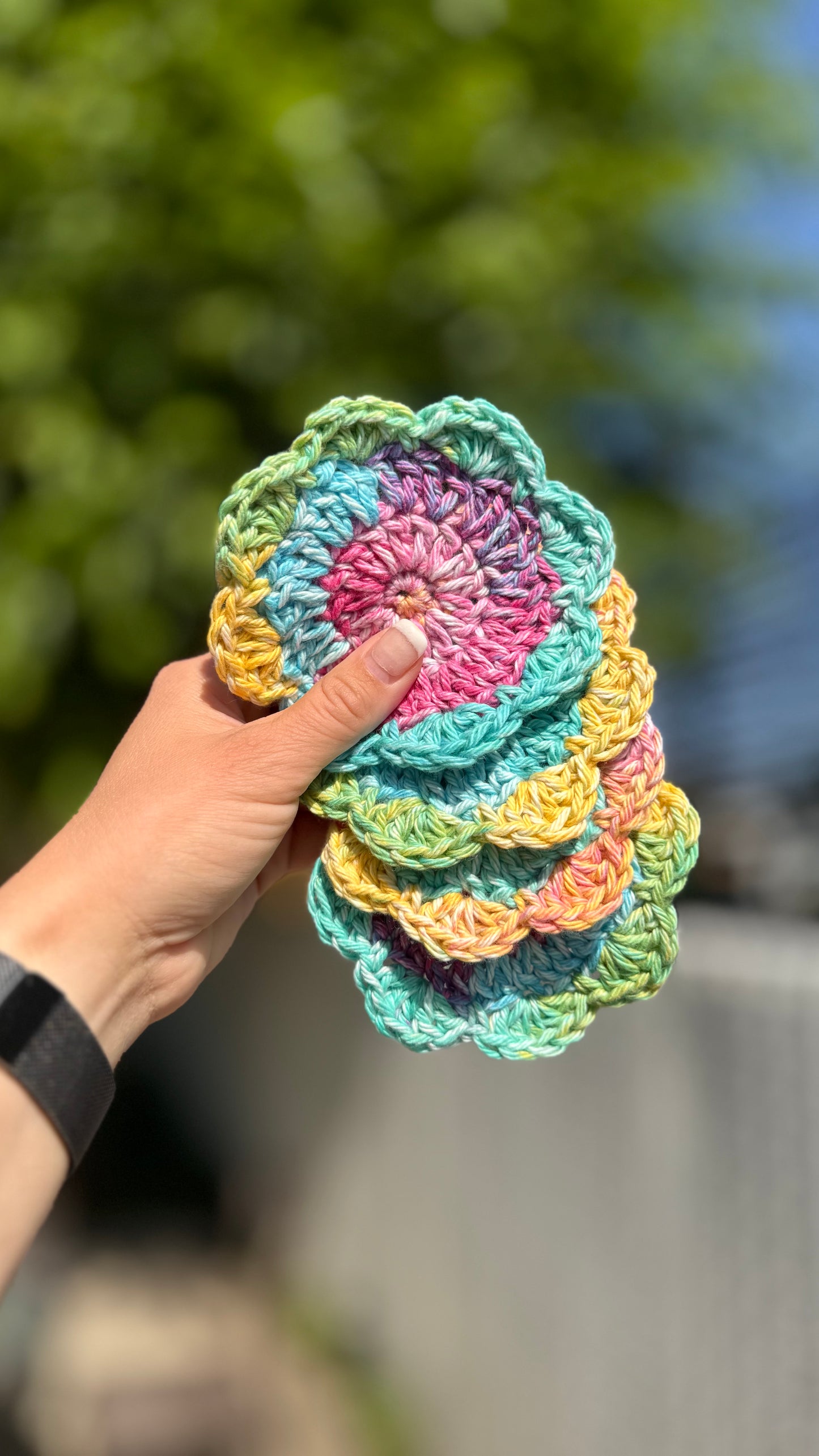 Sous-verres fleurs multicolores