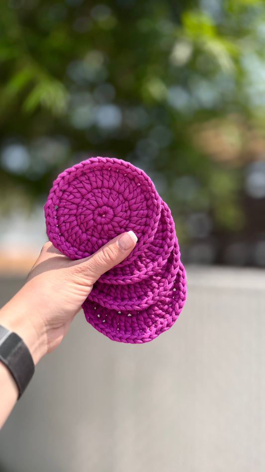 Sous-verres ronds framboise