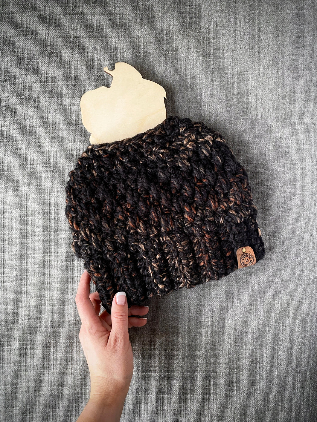 Tuque pour chignon amande grillée - Prêt à partir