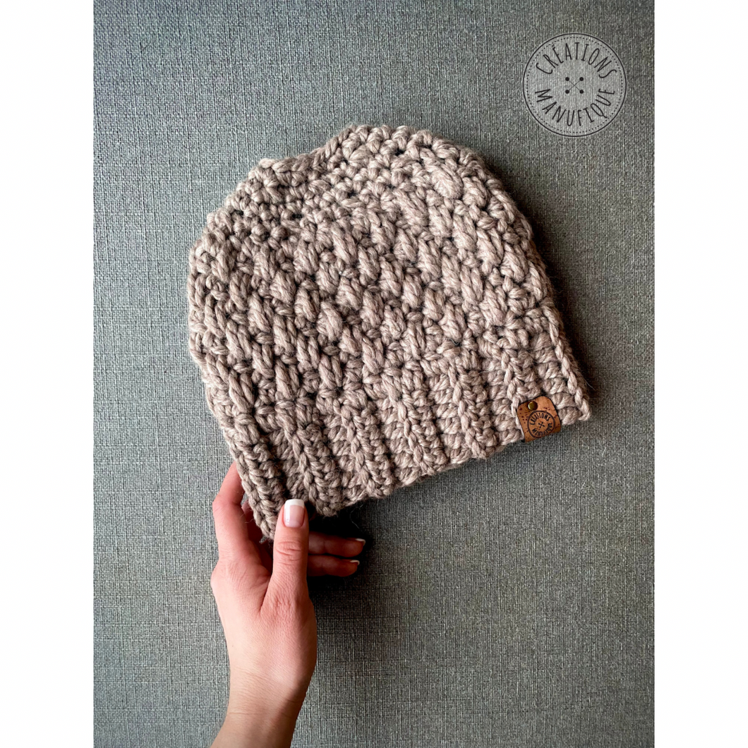 Latte-colored bun hat - Ready to go - Only one available