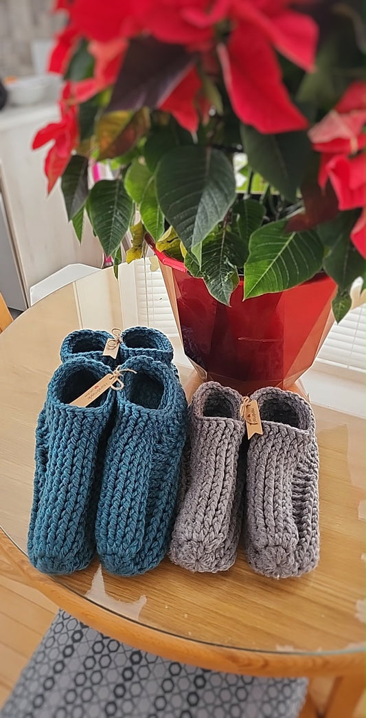 Pantoufles Fait au Crochet à la Main - Artisanales Québécoises
