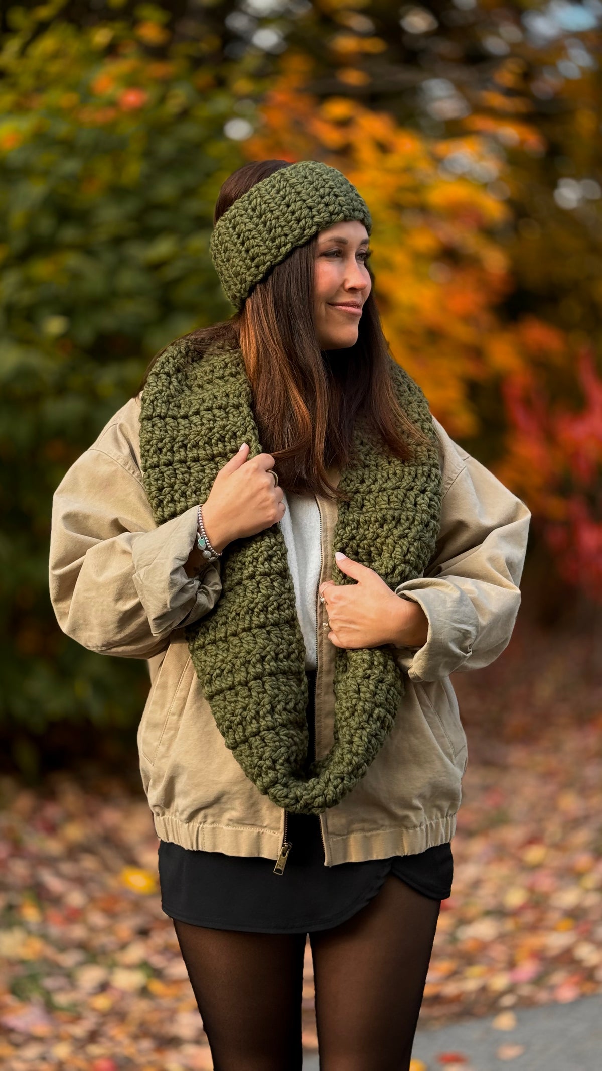 Foulard infini - Matcha - Prêt à partir