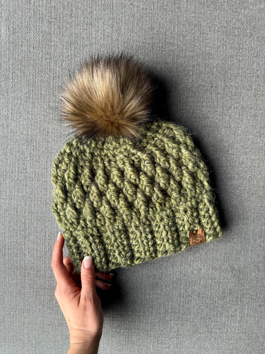 Tuque à pompon Forêt d'alpaga - Prêt à partir
