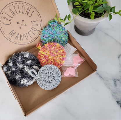 Éponge exfoliante faite à la main - Noir mix